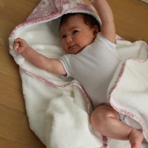 Pink Toile Hooded Bath Towel