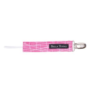 Fabric Pacifier Clip - Coral Sketch