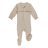 Organic Smocked Zipper Footie in Oatmeal Dots